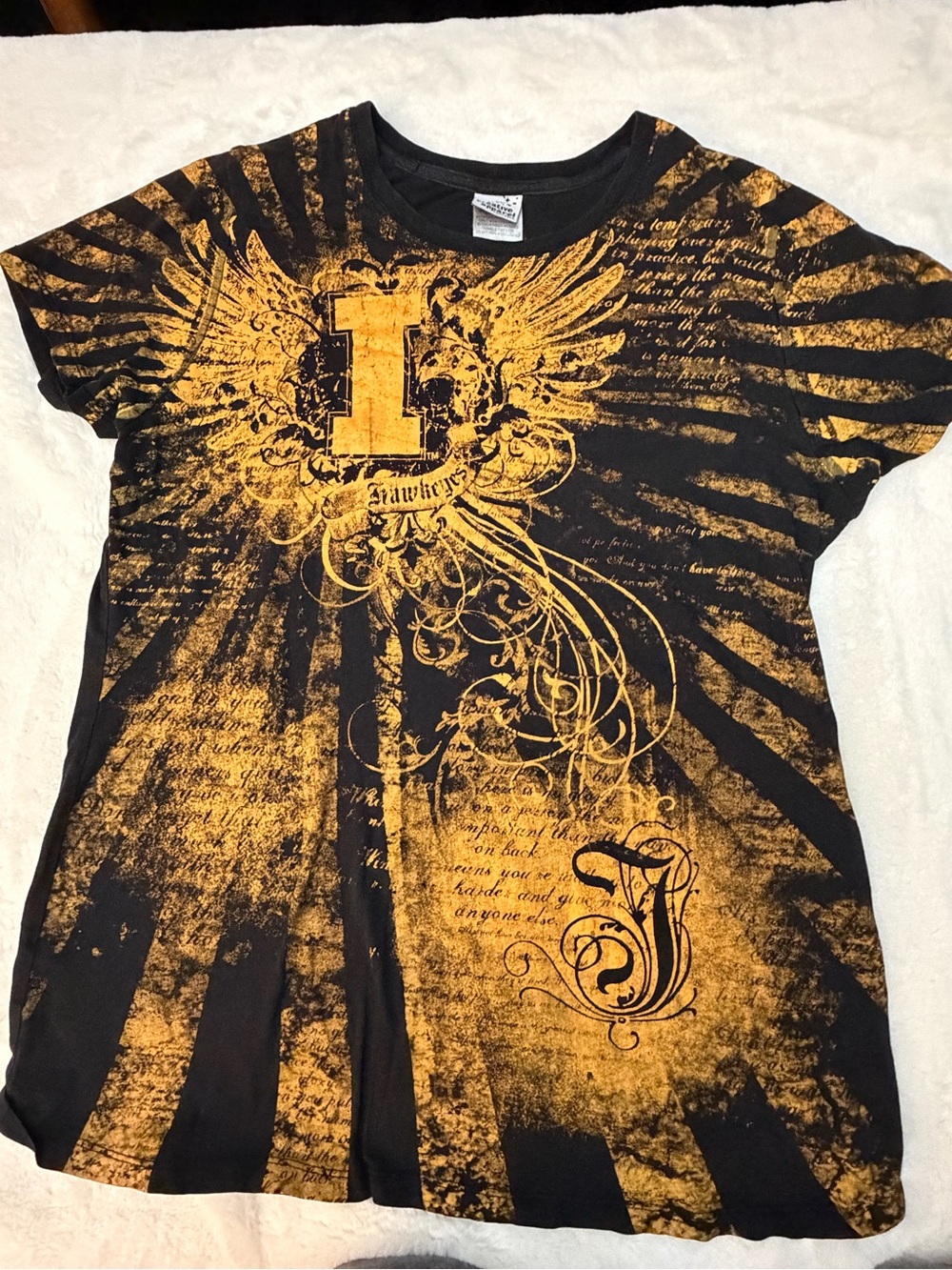 Unbranded Black & Gold Graphic Short Sleeve Tee